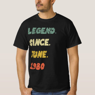 1980. Geschenke Shirt Legend seit Juni 1980 .Shirt