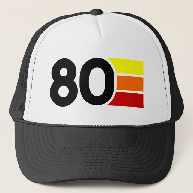 1980 Retro Birthday Poly Foam Trucker Hat Truckerkappe (Vorderseite)