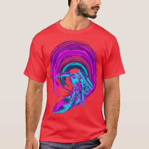 1980er Art Synthwave Surfen Vaporwave Surfer Astro T-Shirt