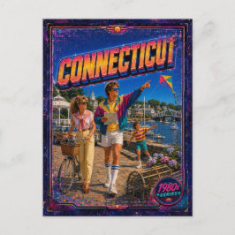 1980er Connecticut Postkarte 80er Retro