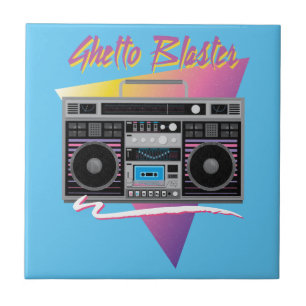 1980er Ghettoblaster Boombox Fliese