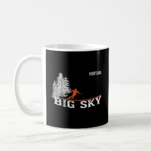 1980er Jahre Stil Big Sky Mt Long Sleeve Ski Shirt Kaffeetasse