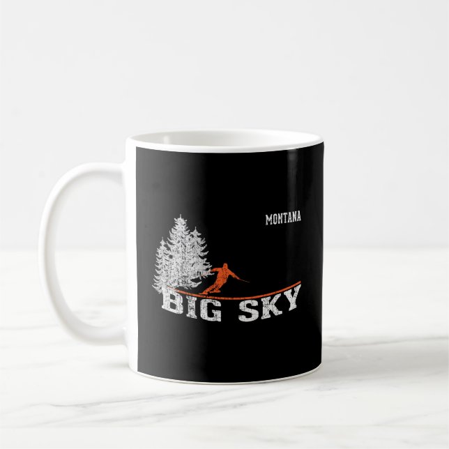 1980er Jahre Stil Big Sky Mt Long Sleeve Ski Shirt Kaffeetasse (Links)