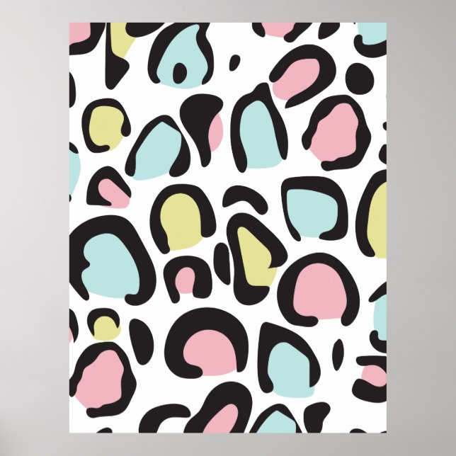 1980er-Jahre Tierisches Druckmuster Poster (Vorne)