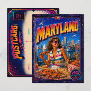 1980er Maryland Postkarte 80er Retro