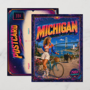 1980er Michigan Postkarte 80er Retro