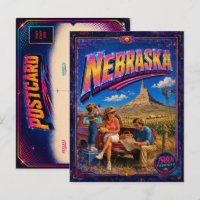 1980er Nebraska Postkarte 80er Retro