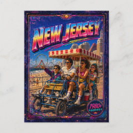1980er New Jersey Postkarte 80er Retro