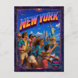 1980er New York Postkarte 80er Retro