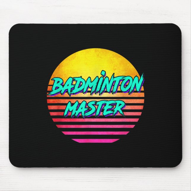 1980er Retro Badminton Meister  Mousepad (Vorne)