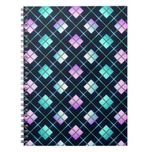 1980er Retro Style Sci-Fi Schwarz, Blau & Pink Arg Notizblock