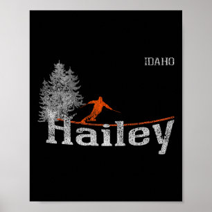 1980er Stil Hailey Idaho Vintage Skifahren  Poster