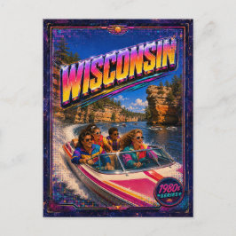 1980er Wisconsin Postkarte 80er Retro