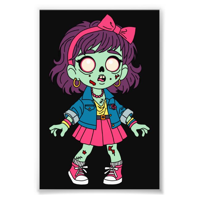 1980er Zombie Mädchen Fotodruck (Vorne)