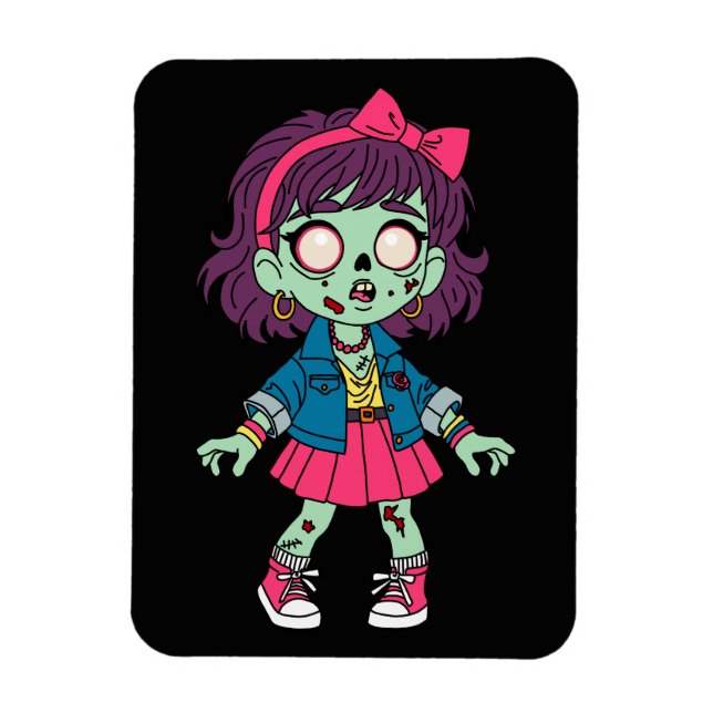 1980er Zombie Mädchen Magnet (Vertikal)