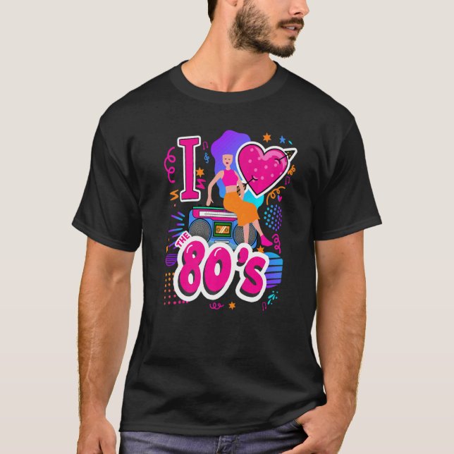 1980s Ideas & 80s Festival Outfit For Women & Rave T-Shirt (Vorderseite)