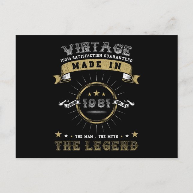 1981 Geborener Geburtstag Vintag Postkarte (Vorderseite)