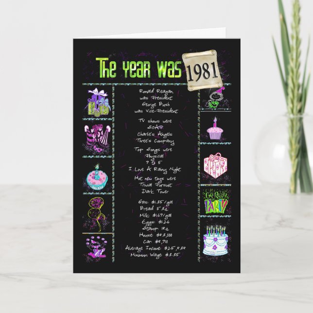 1981 Geburtstagsspass - Fakten Karte (Vorderseite)