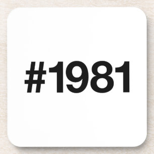1981 Hashtag 44 Geburtstag Jahrestag Getränkeuntersetzer