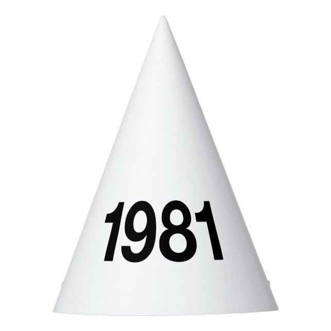 1981 Hashtag 44 Geburtstag Jahrestag Partyhütchen (Vorderseite)