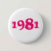 1981 Retro 80er Pin Button Hellrosa