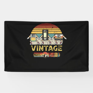 1981 Vintage 41. Geburtstags-Musik-Tech-Kassette Banner