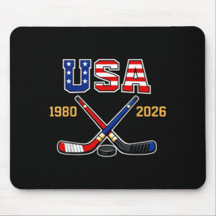 1982 2026 Hockey Vintage USA gekreuzte Schläger Mousepad