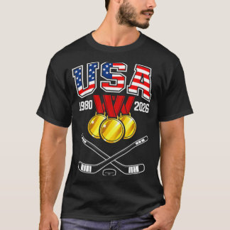 1982 2026 Hockey Vintage USA gekreuzte Schläger T-Shirt