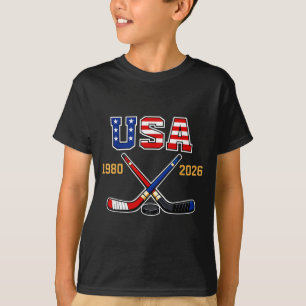 1982 2026 Hockey Vintage USA gekreuzte Schläger T-Shirt