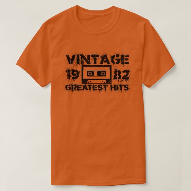 1982 Beste Treffer Vintag Black T-Shirt (Design vorne)