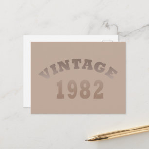1982 geboren, elegantes modernes Vintage-Geburtsta Feiertagspostkarte