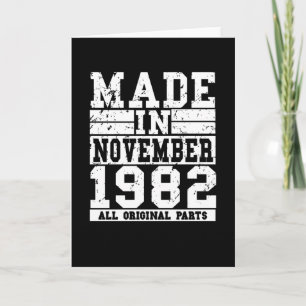 1982 Geburtstag November Vintage Sprüche Karte