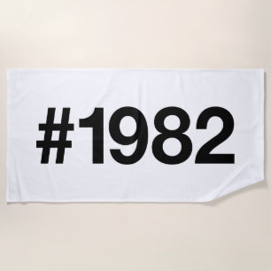 1982 Hashtag 43 Geburtstag Jahrestag Strandtuch