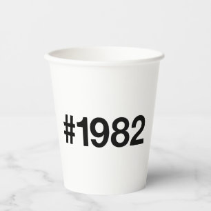 1982 Hashtag 44. Geburtstag 44 Jahre Produkte Pappbecher