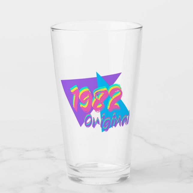 1982 Originale Glastumbler Glas (Vorderseite)