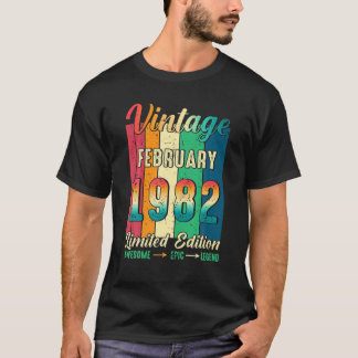 1982 Vintager Geburtstag Sonnenuntergang Vintag 40 T-Shirt