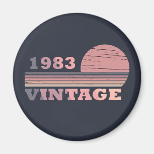 1983 geboren, moderner, eleganter, vintage Geburts Magnet