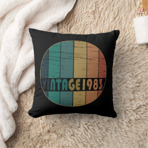 1983 Geborenes farbenfrohes Vintage-Style Geburtst Kissen
