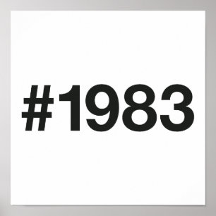 1983 Hashtag 42 Geburtstagsfeier Poster
