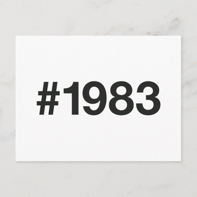 1983 Hashtag 42 Geburtstagsfeier Postkarte (Vorderseite)