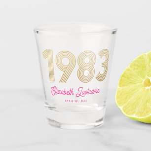 1983 Pink Gold 40. Geburtstag Schnapsglas