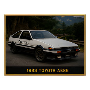 1983 Toyota AE86 Klassischer Japanischer Sportwage Poster