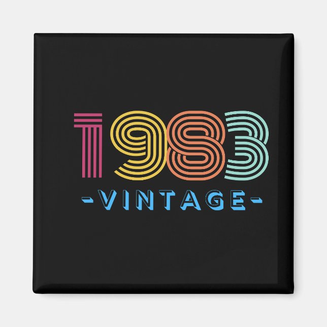 1983 Vintag Magnet, Retro - Geschenk Magnet (Vorne)