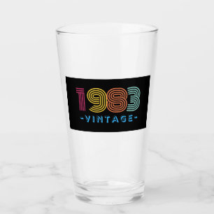 1983 Vintage Bierglas - Geschenk - Retro Glas