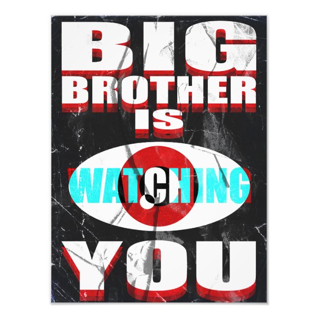 1984 Big Brother beobachtet Euch Plakat (Neugestal Fotodruck (Vorne)
