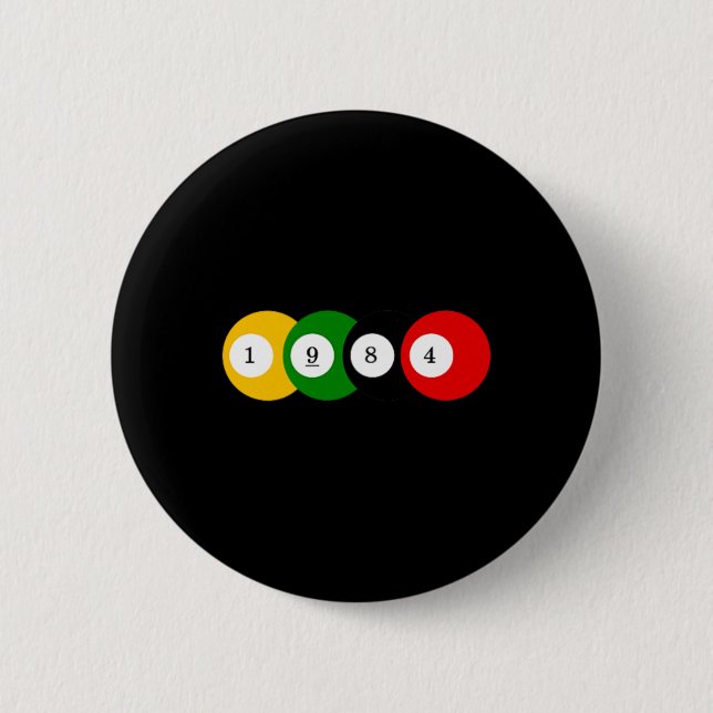 1984 Billardbillard Vintages Farbjahr Button (Vorderseite)
