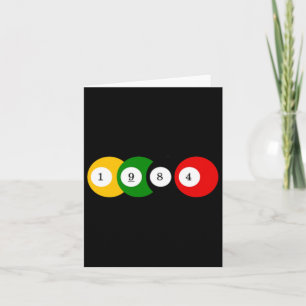 1984 Billardbillard Vintages Farbjahr Karte