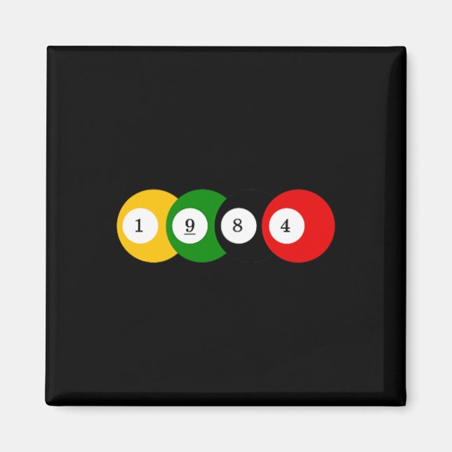 1984 Billardbillard Vintages Farbjahr Magnet (Vorne)