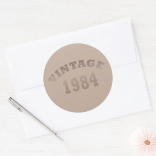 1984 geboren, elegante moderne Vintage-Geburtstag Runder Aufkleber