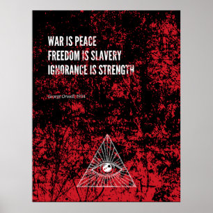 1984 George Orwell War is Peace Poster